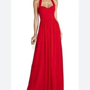 BCBGMaxAzria Strapless Red Gown
